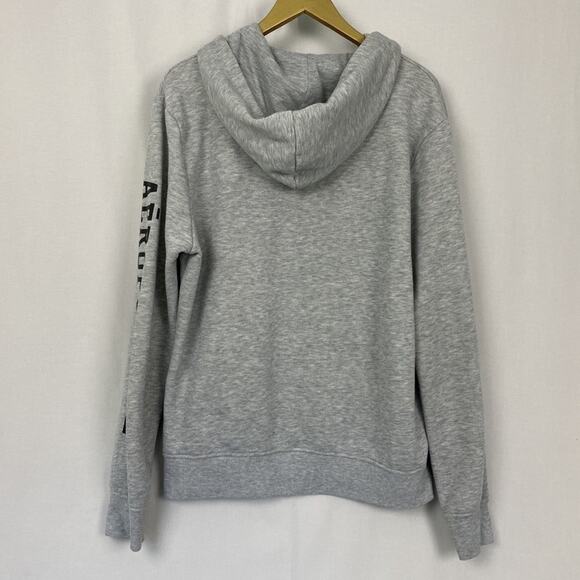 Aeropostale Hoodie Men Large Gray Full Zip 87 Logo Spellout Sweatshirt Retro Y2K - Picture 3 of 16